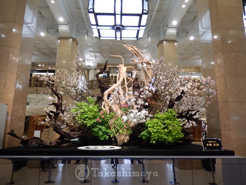 2014年3月26日(水) ~ 4月1日(火) 小原流五世家元 小原宏貴氏の作品 山桜、板宿楓、野村楓、シャクナゲ、など