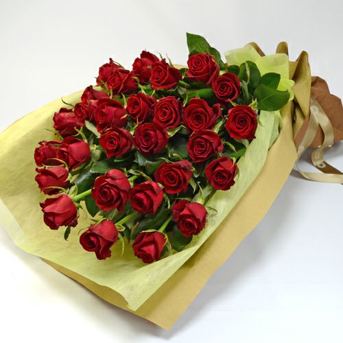 赤バラ28本の花束の画像