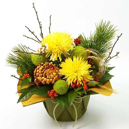 花と迎えるお正月 松 梅 竹 縁起がよい花とは お正月飾りにおすすめの新作アレンジメント 青山花茂blog