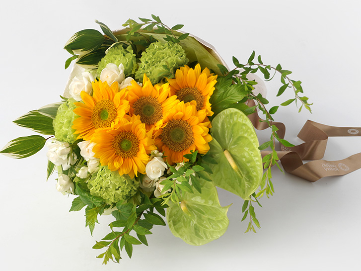 ヒマワリとアンスリウムのブーケ
